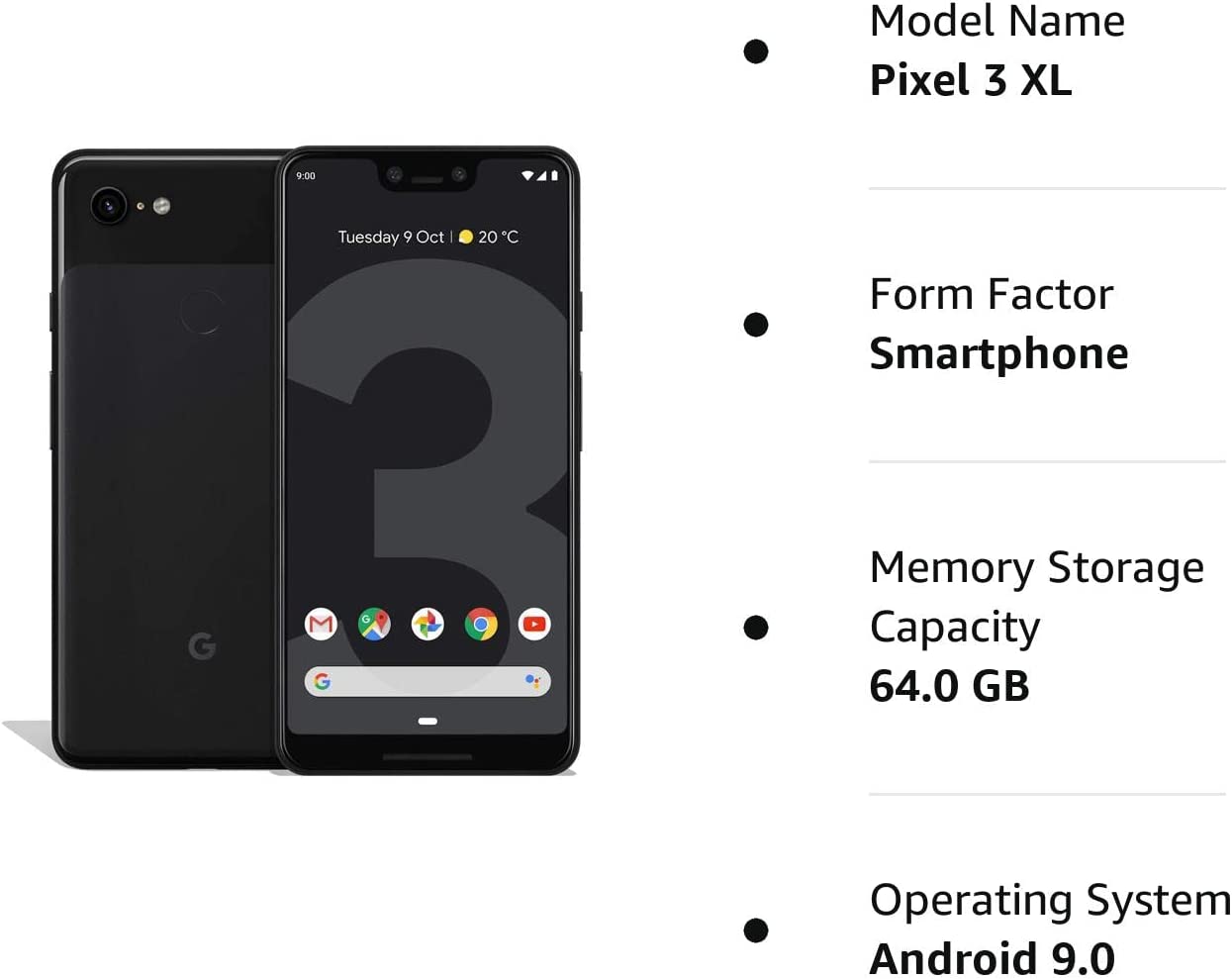 Google Pixel 3 XL 64GB Unlocked GSM & CDMA 4G LTE Android Phone w/ 12.2MP Rear & Dual 8MP Front Camera - Just Black (Renewed) - Image 4